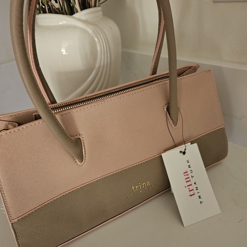 Trina Turk Blush and Beige Tote Bag NWT